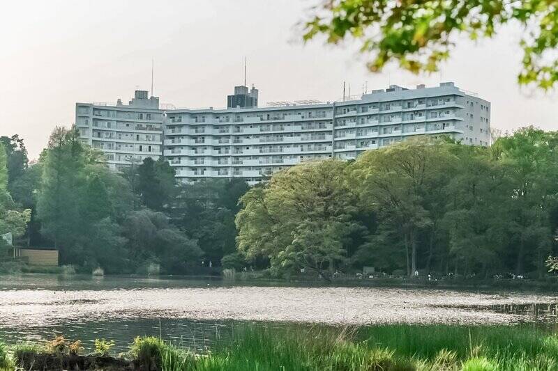 「井の頭恩賜公園」の木々から顔を覗かせている3棟のマンション。『あそこのバルコニーからはどんな景色が見えるんだろう?』と妄想した方も少なくないはず。今回は左手に写る棟の1室をご紹介します!