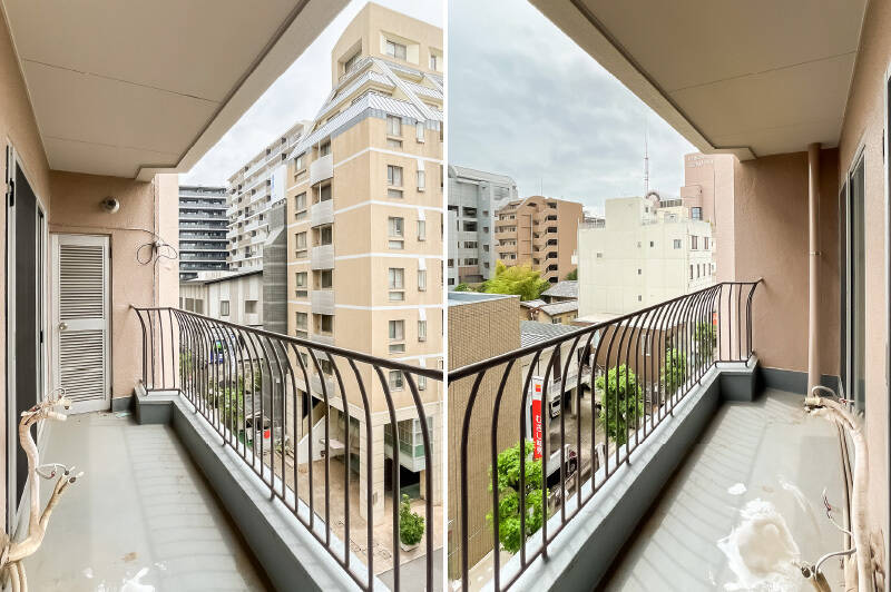 バルコニーは奥行き深め。撮影時は曇りですが、南東向きのため日当たりには期待できそうです。