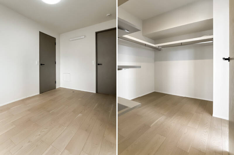 洋室Cのウォークインクローゼット(WIC)。大型で衣類をたっぷり収納できます。写真では見切れていますが、窓があります。換気しやすくていいですね。