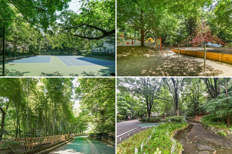 緑豊かな敷地内には公園や広場、テニスコートなどさまざまな共用施設が。驚くべきことにスーパーや病院などまである、まるで “<b>ひとつの街</b>” のような環境です。
