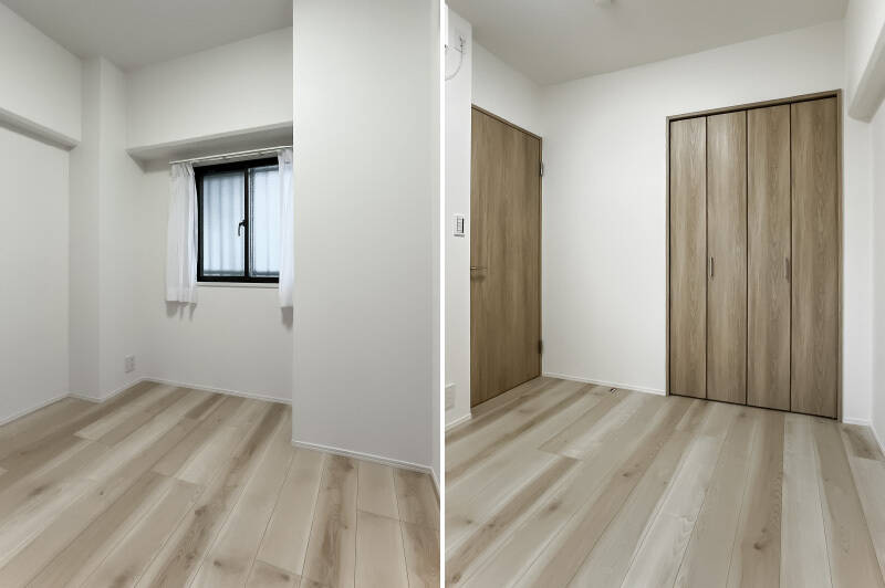北西向きの窓の先は、共用廊下です。サービスルームは線路に近い位置のため、窓を閉めた状態でも電車の音が気になるカモ。