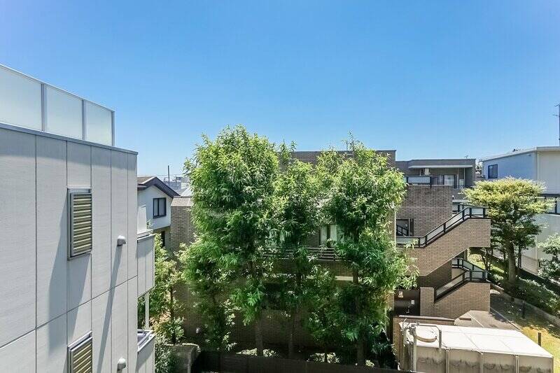 正面のグリーンが気持ちよさそうに太陽を浴びています。ほどよく空も仰げて爽快です。