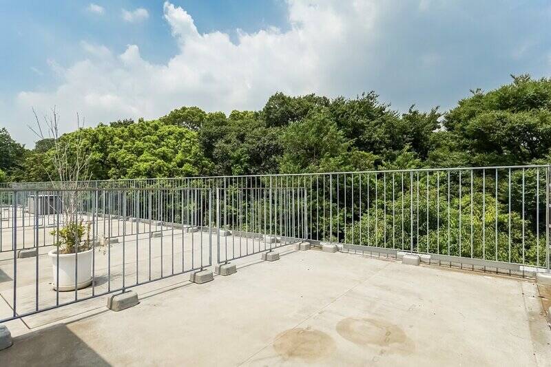 目の前に広がるのは「林試の森公園」の元気一杯の木々。東京であることを忘れそうな景色に、思わずため息が……ここにパラソル付きのチェアなんか置いて、心穏やかなルーバルタイムを過ごしてみてはいかがでしょうか。