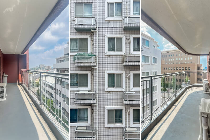洋室Ｃから、東側のバルコニーにアクセス可能。こちらは南側よりもさらにワイドで、アウトドア用のミニテーブルや椅子などを置けそうな余裕があります。