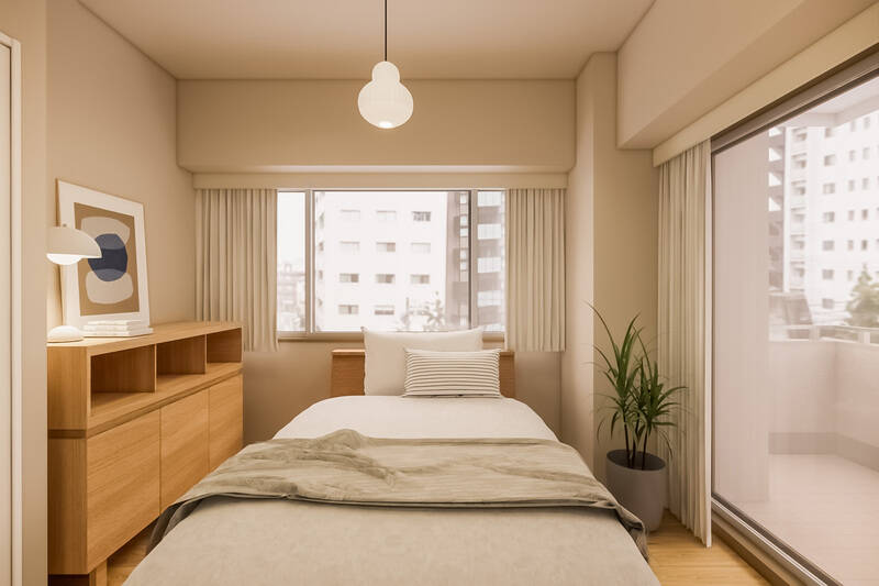 洋室Aは南東・北東の二面採光。バルコニーに面しているため、帖数以上の広さを感じます。