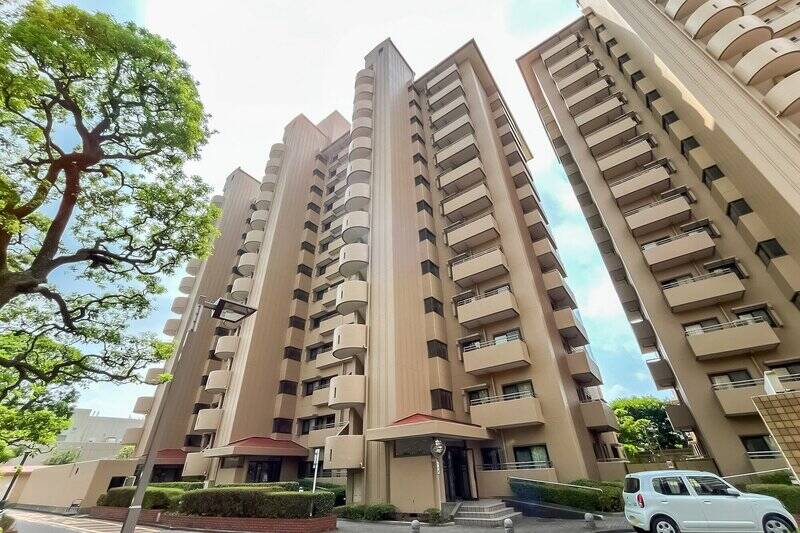 広大な敷地内に3棟が並び、総戸数はなんと272戸。1982年築ながら長期修繕計画に基づき適切にメンテナンスされており、美しい共用部からは威厳すらも感じます。