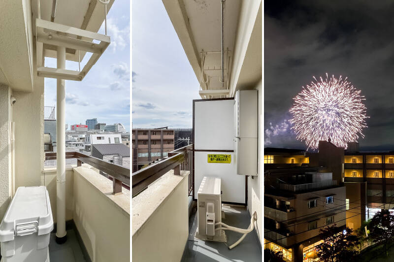 バルコニーは吊り金具付き。なんとなんと、バルコニーから花火鑑賞できちゃいます。