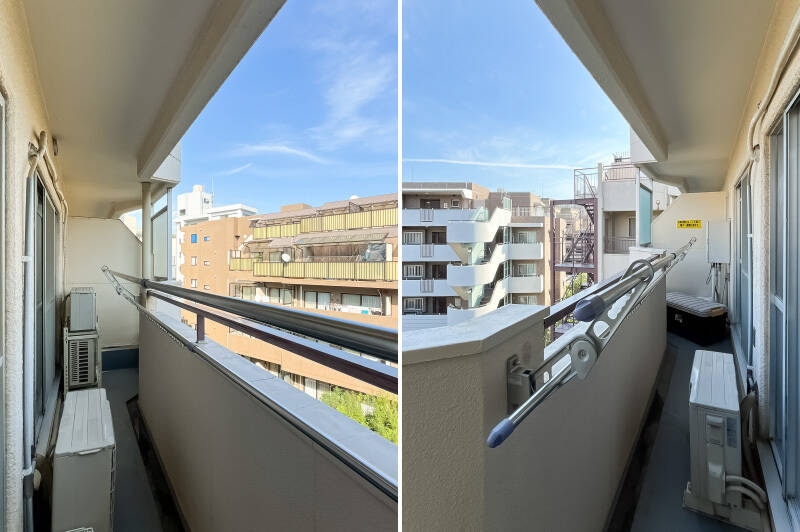 バルコニーは奥行き浅めなので、大量に洗濯物を干したい場合は工夫が必要かもしれません。