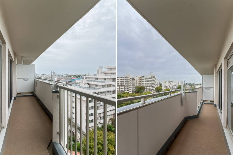 バルコニーは開口と同じくワイドスパン。洗濯物がカラッと乾きそうです。