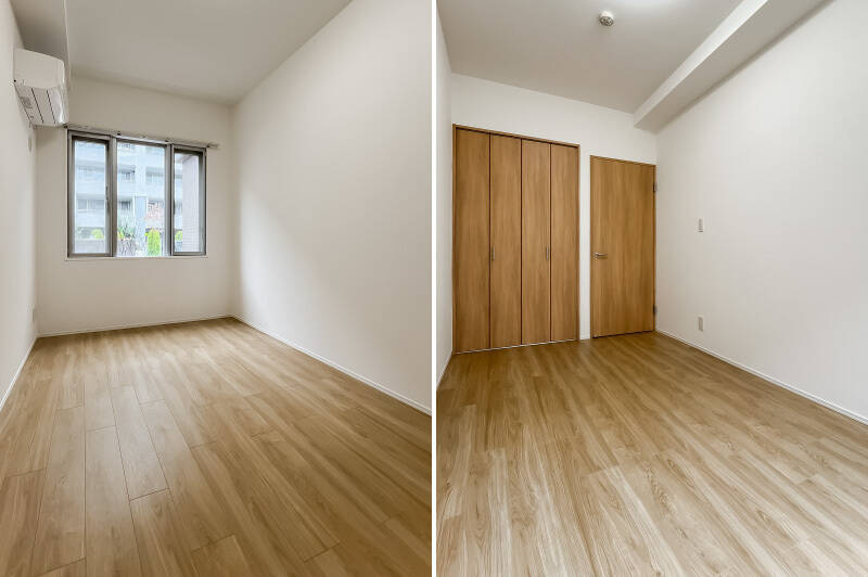 凹凸のないシンプルな空間でレイアウトがしやすそう。窓は北向きに付いています。