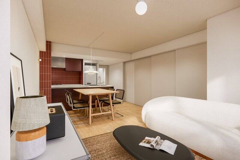 洋室Aと隣接しており、引き戸を開けることでリビングダイニング(LD)を拡張することもできるプランニングです。