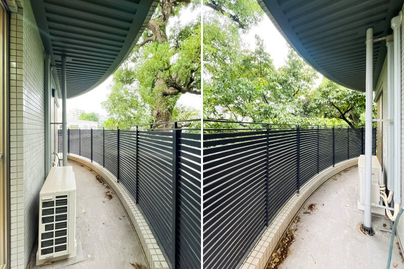 LDからワークスペースの前まで続くロングサイズ。冬場は定期的に落ち葉のお掃除をするとよいかもしれません。