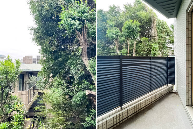 すべてのバルコニーから緑が見えるのは、やはりとても贅沢です。