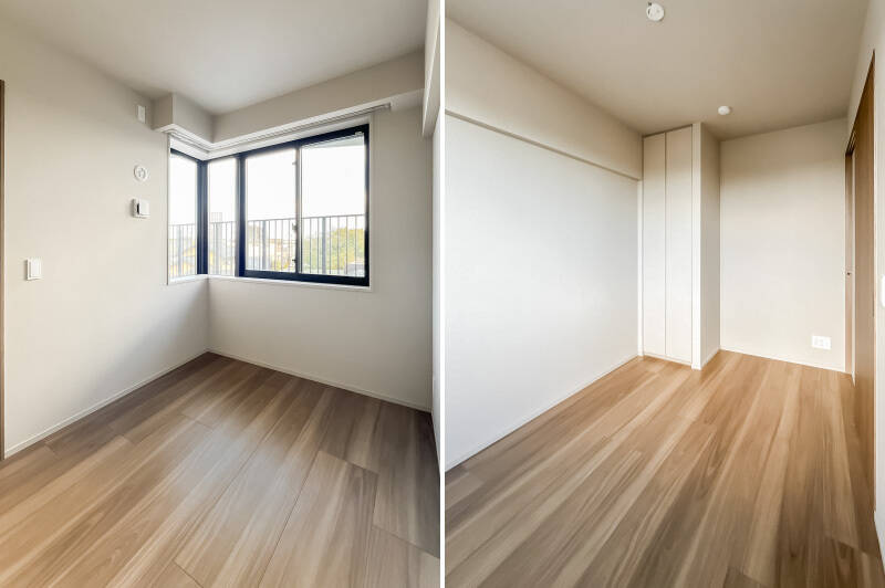 リビングからアクセスする洋室A。収納はコンパクトなタイプ。