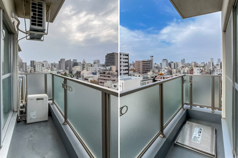 バルコニーには、物干し受けが備わっています。