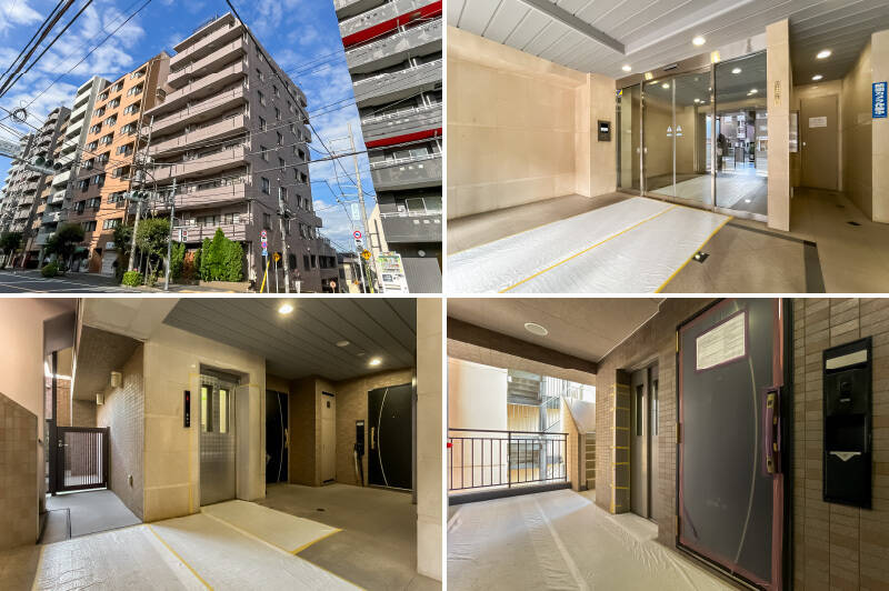 最寄りの都営大江戸線「<b>牛込柳町</b>」駅から徒歩4分。大久保通り沿いに佇む、<b>オートロック・宅配ボックス付き</b>のマンションです。