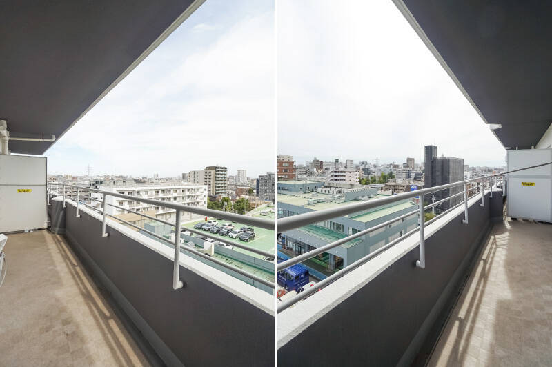 LDKの横幅いっぱいに広がるワイドなバルコニー。奥行きに余裕があるので、洗濯物を干すのも楽々です。