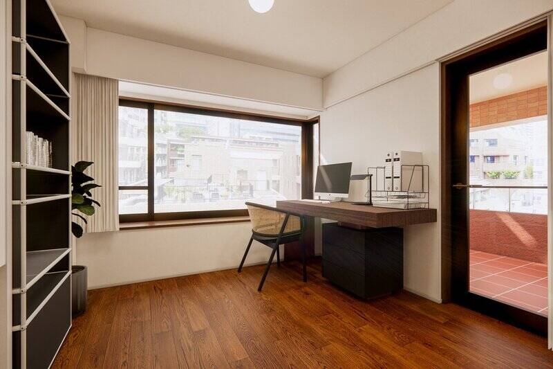 洋室AはLDKと同じく二面採光。北東向きの窓の下部はカウンターになっています。