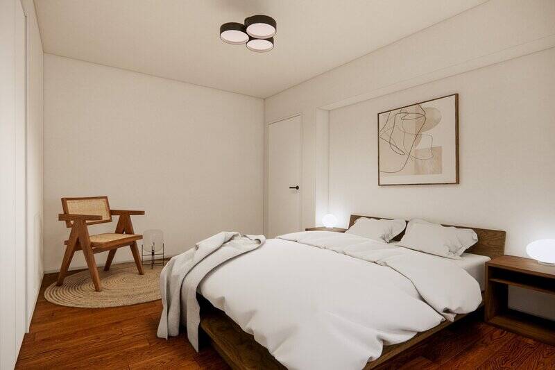 最も広い洋室Cはメインのベッドルームに。壁にあえて凹みを設け、ホテルライクなデザインにします。