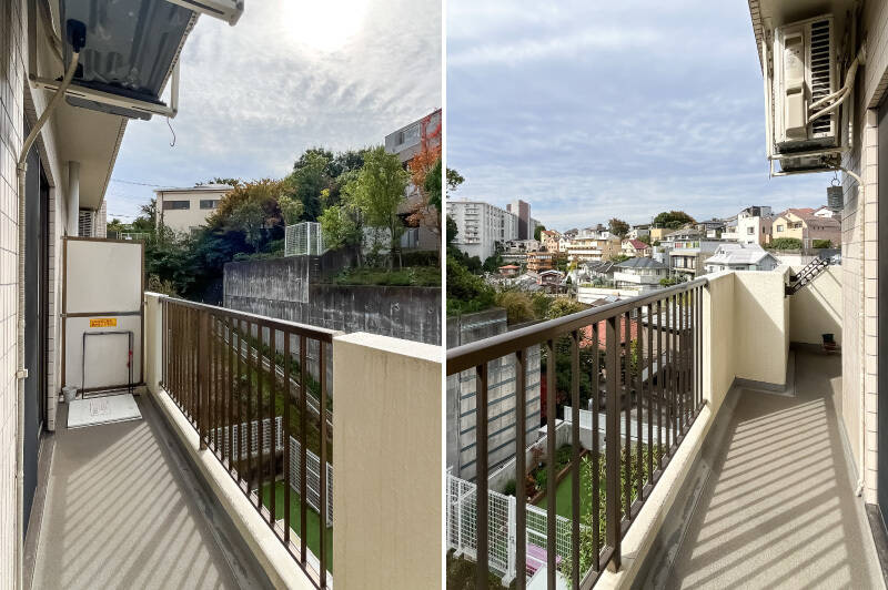 バルコニーはワイドスパン。洋室A側に物干し金具が備わっています。