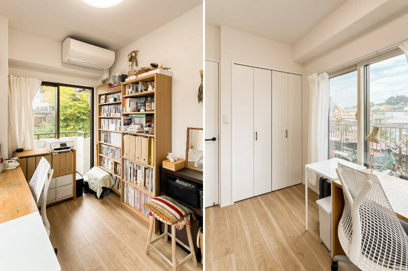 こちらは北東と北西の二面採光。なんと北東側にもバルコニーがあります。採光面が多いので、どの居室にいても明るく過ごせますね。