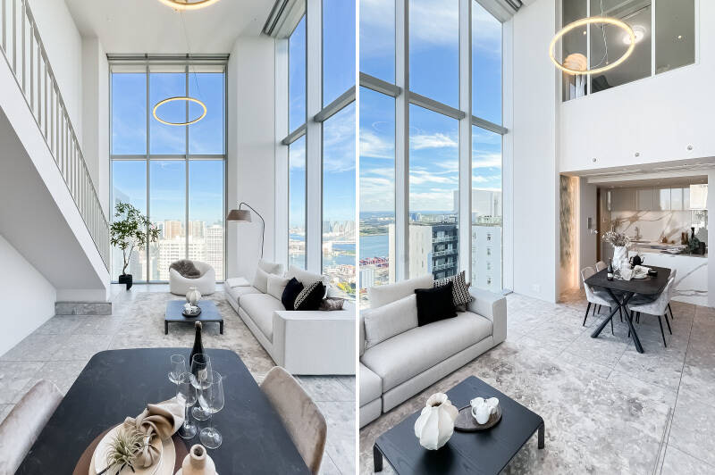 タイル貼りの床材で高級感がありますね。