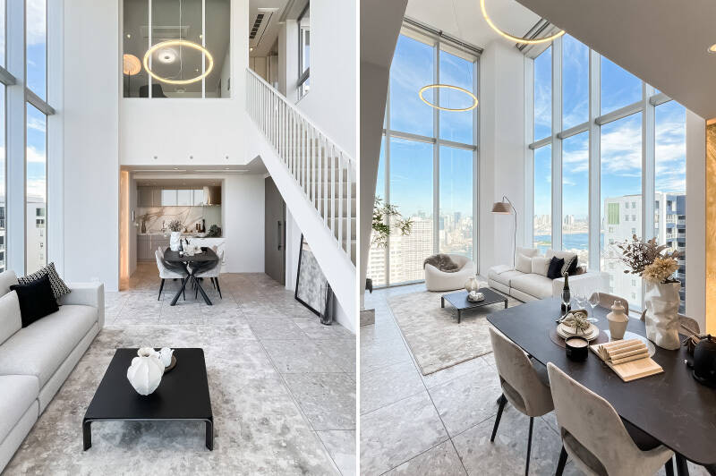 上階には、スカイジャグジー(!)と洋室A、水まわりがありますよ。キッチンを確認したあと見ていきましょう。