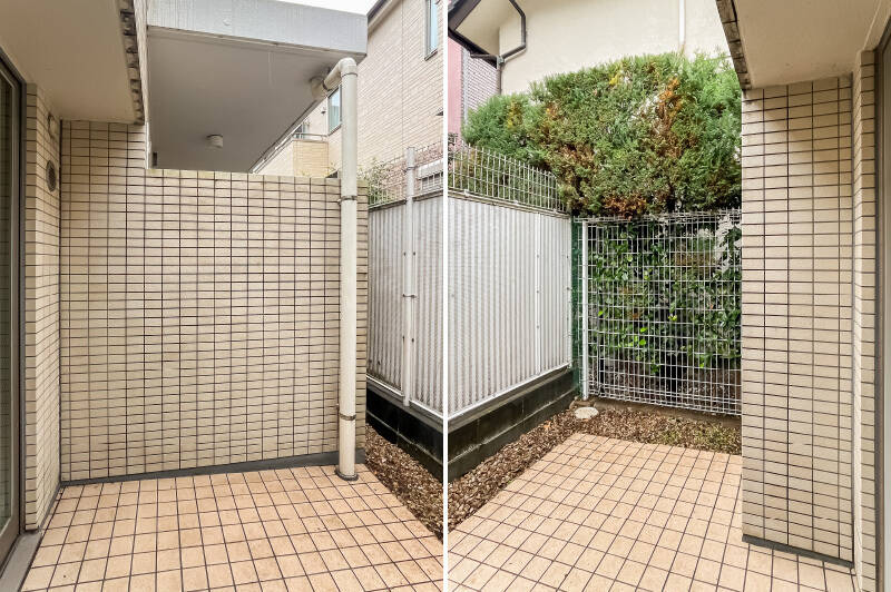 掃き出し窓から、南西側のテラスにアクセス可能。こちらも、ちょっとしたリラックススペースにちょうどよさそう。