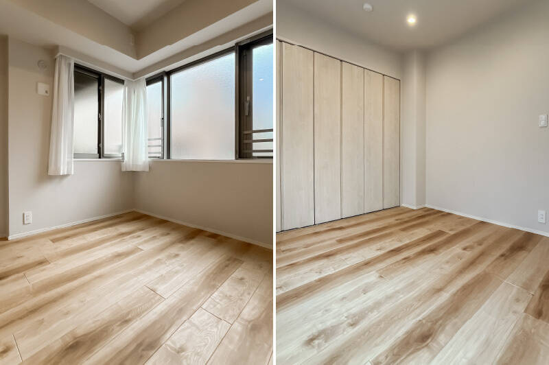 洋室Bと同じく北向きですが、コーナーサッシで明るい室内。