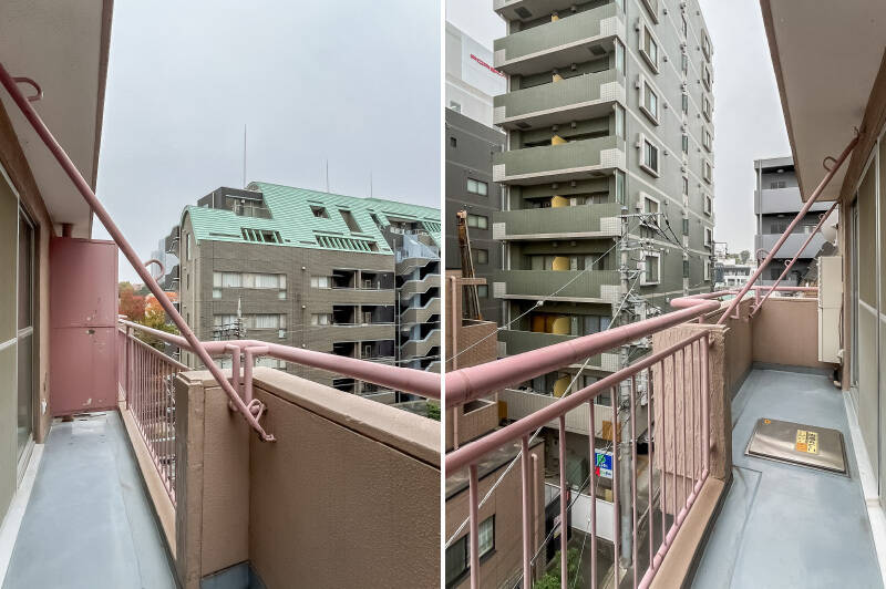 バルコニーは、このあとご紹介する洋室の前面まで続くワイドな造り。