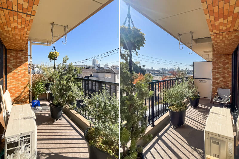 バルコニーは奥行き、幅ともにゆったり。