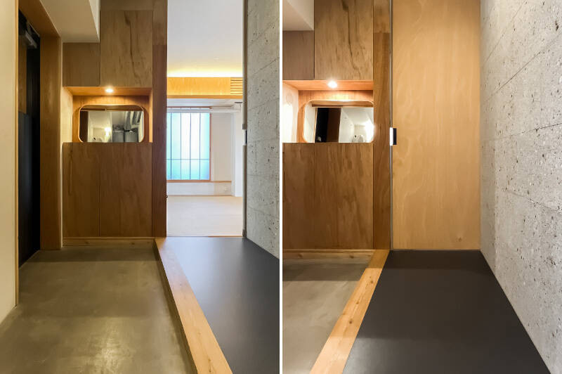 和室部分は玄関側の引き戸を閉めれば個室化可能。