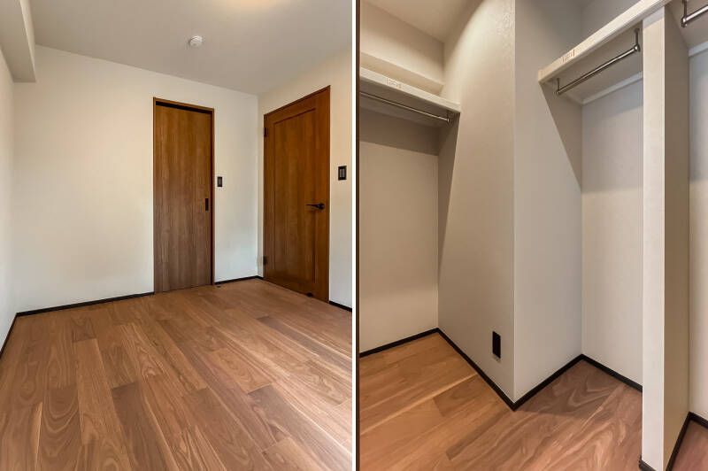 たっぷりサイズのウォークインクローゼット（WIC）付き。