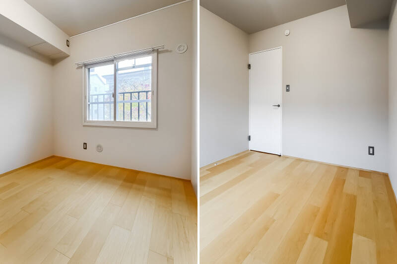 約3.9帖の洋室C。壁にデコボコがなく、家具が配置しやすそうです。