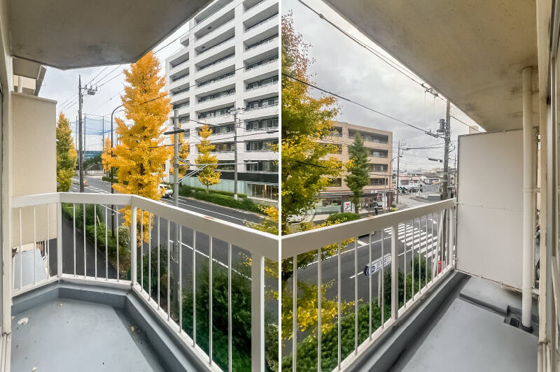 洋室側のバルコニーはややコンパクトなサイズです。