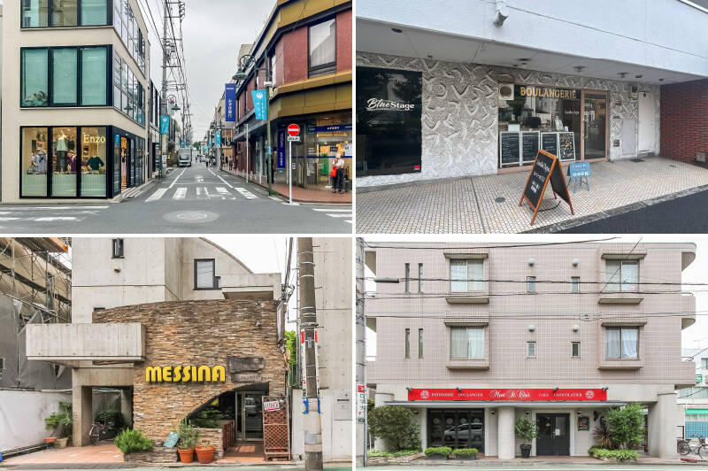 <p><b>左上・</b>自由が丘駅前の “カトレア通り” 。“マリクレール通り” と並んでおしゃれで洗練された雰囲気のショップがたくさんあり、歩くだけで楽しい小道です。/<b>右上・</b>売主さまおすすめの本格派ベーカリー「<b>Vanille chipie(ヴァニーユ・シピ)</b>」。自家製の天然酵母を使った素材にこだわりのあるパンで大人気です。(徒歩2分)/<b>左下・</b>「<b>チュベ・ド・ショコラ 自由が丘本店</b>」は、常時30種類以上ものクーベルチュールチョコが並ぶチョコレート専門店。ご褒美おやつにぜひ。(徒歩11分)/<b>右下・</b>見た目の美しさも素晴らしい「<b>Mont St. clair</b>(モンサンクレール)」のケーキ。現在は外観がリニュアールされています。(徒歩9分)</p>