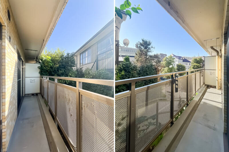 左半分は前方の建物がかぶっているので、お洗濯物は公園サイドで乾かすのがいいかもしれませんね。