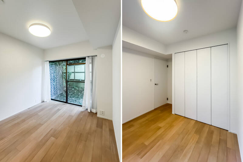 前の建物の影響で、洋室Aに比べると少しひんやりした印象。