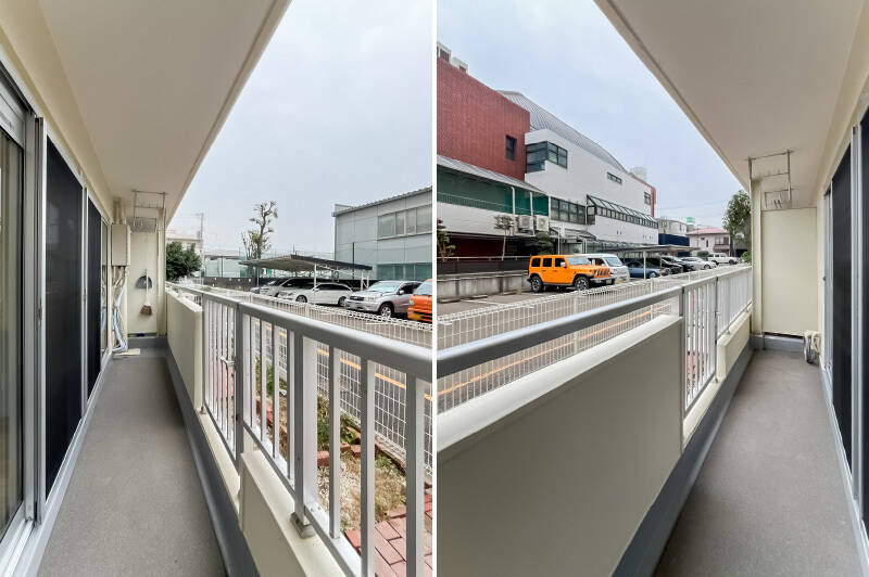 バルコニーは、物干し金具・コンパクトな専用庭付きです。LDKに隣接する洋室Aの前まで続いています。