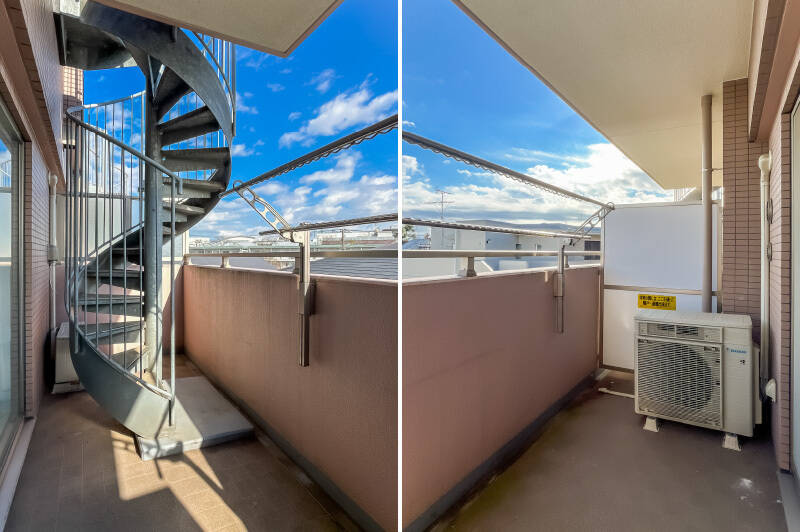 バルコニーは物干し金具付きです。