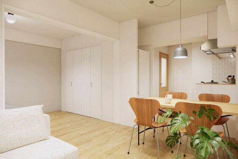 隣接する洋室Aの引き戸を開けると、リビングダイニングを拡張することもできます。