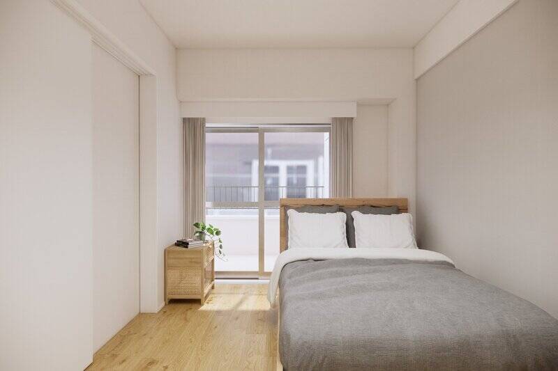 洋室Aは、セミダブルベッドのほかにも小さな家具を置ける広さ。