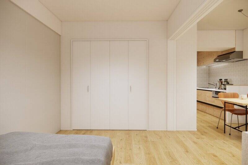 折れ戸2枚分のクローゼットを設置予定です。