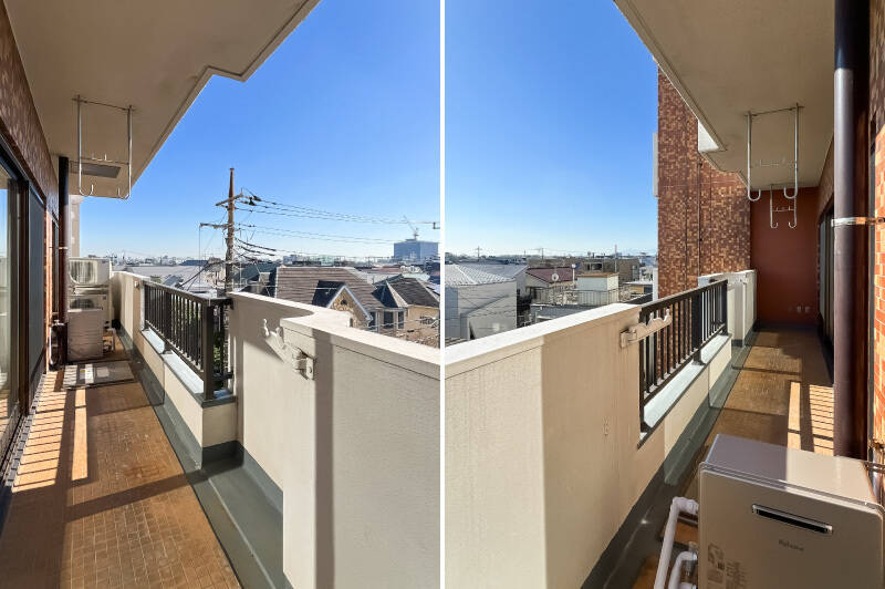 LDKから洋室Aの前まで続くロングサイズ。お洗濯物は上にも下にも干せるようになっているので、ご家族分のお洋服やお布団もドンと来いです!