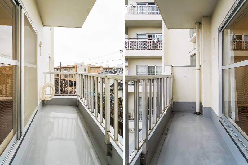 洋室Aからアクセスできる西側のバルコニー。こちらからも桜並木を望めます。