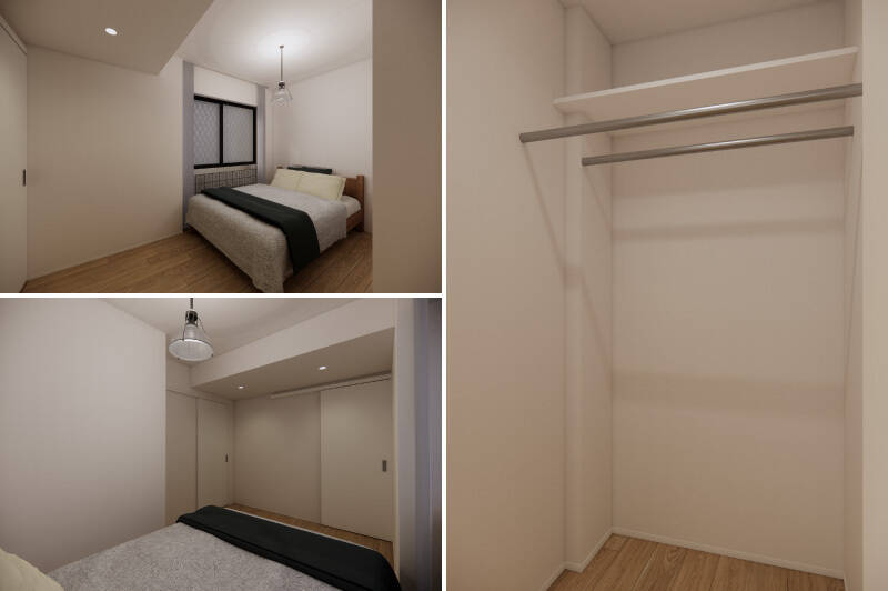 洋室Ｃは北東向き。引き戸タイプのウォークインクローゼット（WIC）が備わっています。