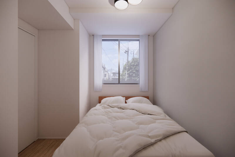 洋室Ｂはダイニングスペース近くからアクセスする間取り。北西向きで、ダブルベッドを置ける広さです。