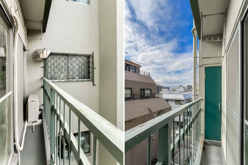 バルコニーは奥行きが浅め。物干し金具が備わっていますが、浴室乾燥機と併用するのがおすすめです。