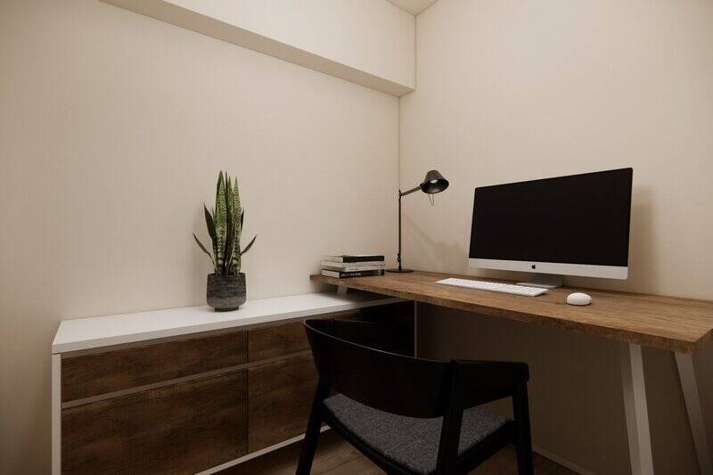 約2.7帖のサービスルームは、ワークスペースとしての使い方を想像しやすい空間。