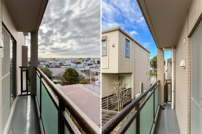 こちらのバルコニーは奥行きは浅め。